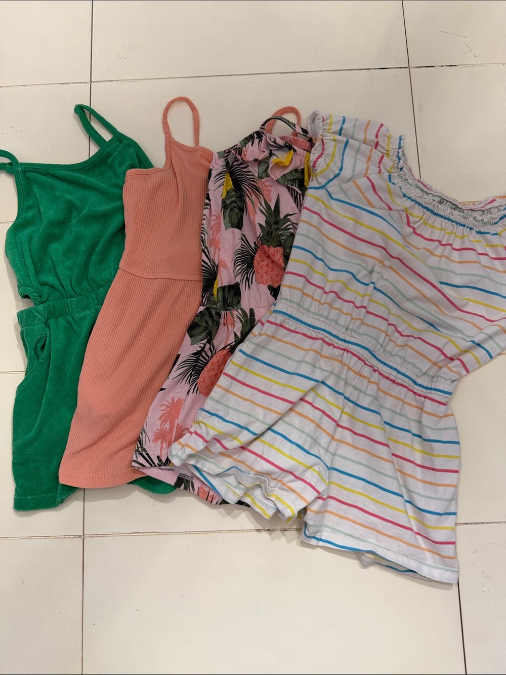 Lot of 4 Girls Comfy Shorts Rompers